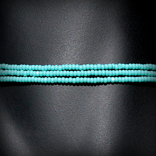 Aqua Triple Strand Bead Necklace