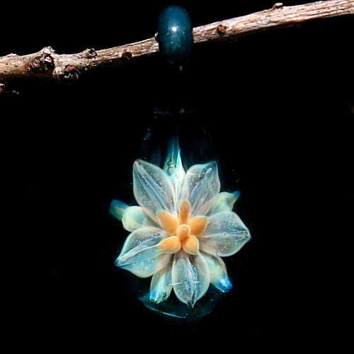 Silver Lily over Super Sparkly Blue