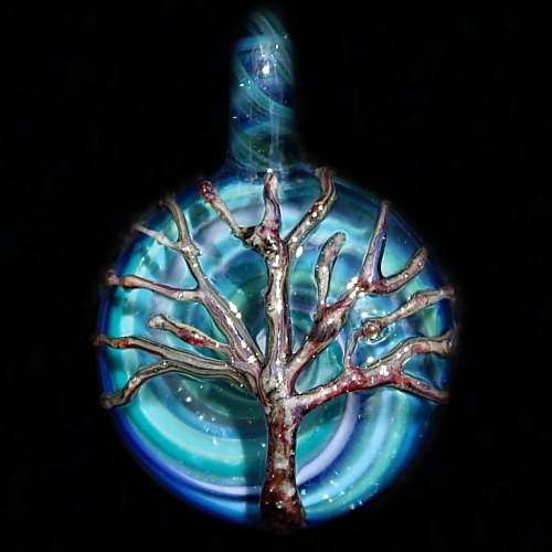 Swirls Of Blue, Surface Tree Pendant