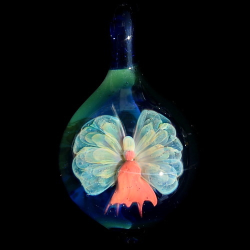 3D Angel over Teal