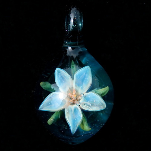Silver Lily over Deep Sea Sparkle