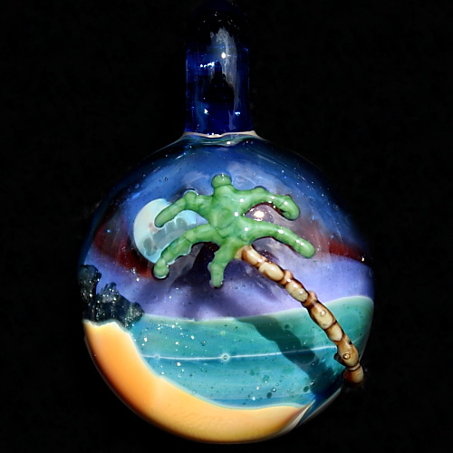 Surface Palm Twilight Ocean Scene
