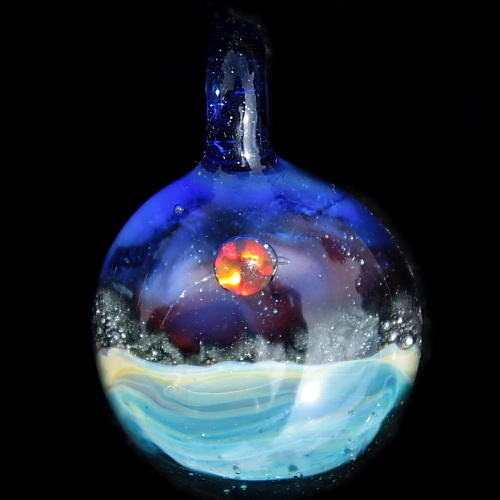 Twilight Opal Moon Ocean Scene