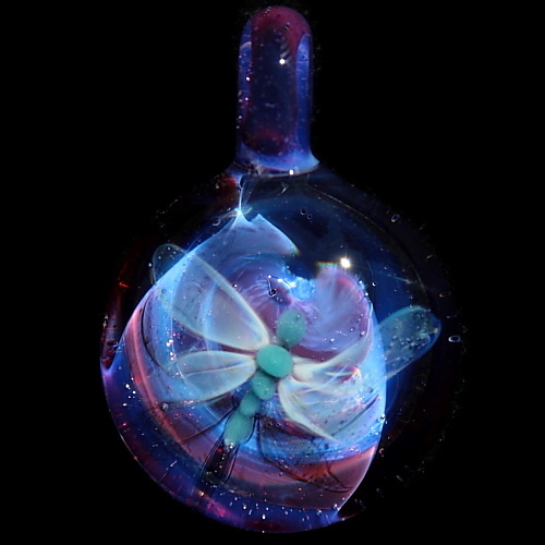 Dragonfly over Garnet Mist Swirl