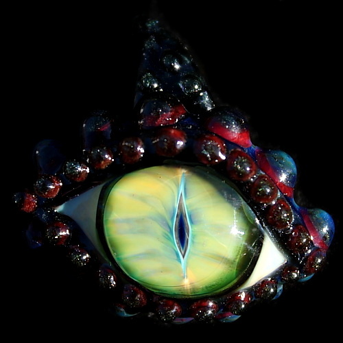 Glowing Golden Dragon Eye Pendant
