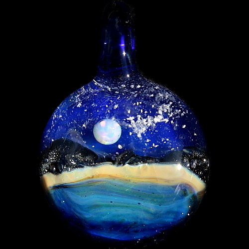 Opal Moon Midnight Ocean Scene