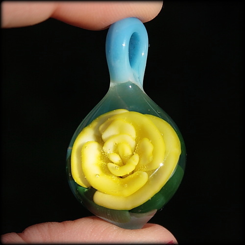 Yellow Rose over Sky Blue