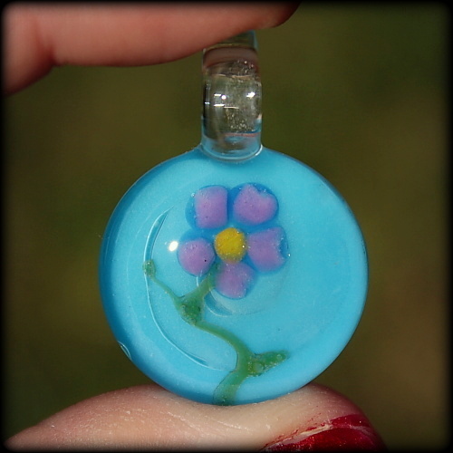 Purple Baby Bella Flower over Sky Blue