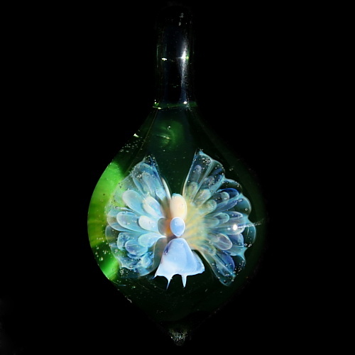 3D Angel over Emerald