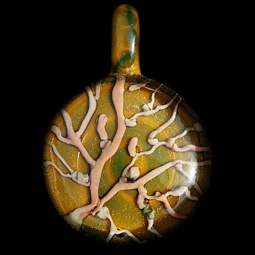 Bare Tree Branch over Dark Avocado