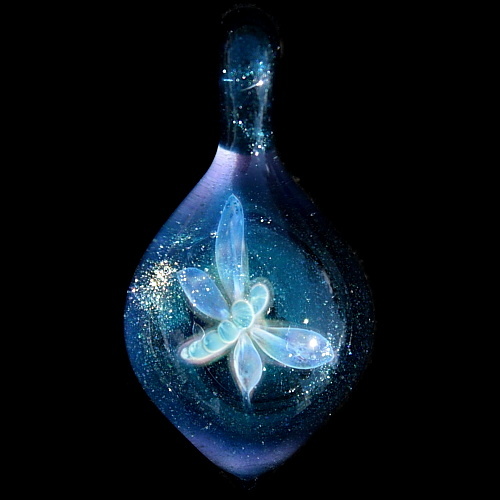 Dragonfly over Blue Sparkle