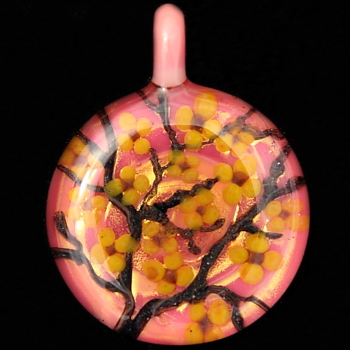 Yellow Blooms over Metallic Pink