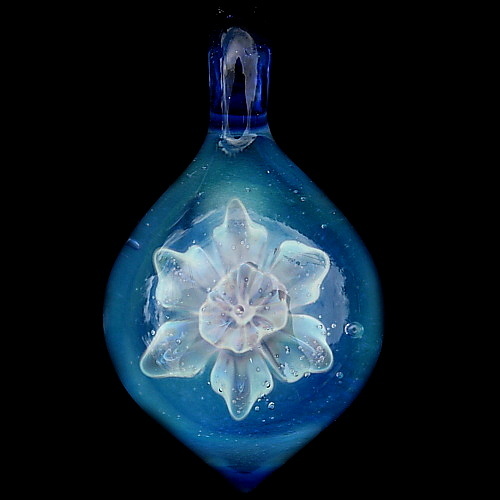 Silver Daffodil over Blue