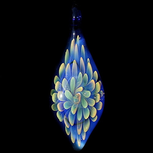 Green Petals over Cobalt Blue