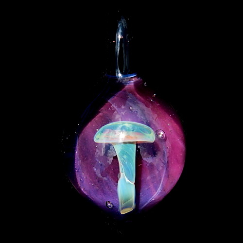 Exotic Blue Mushroom over Deep Purple