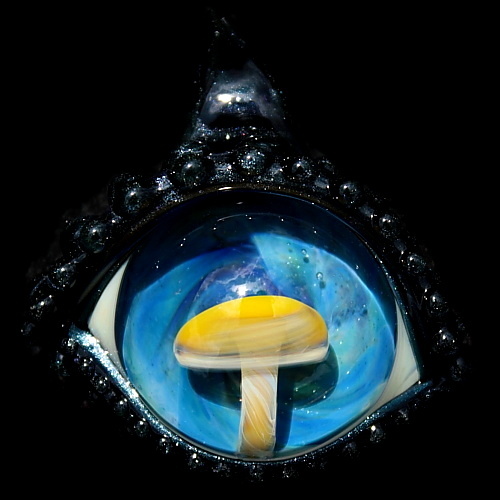 Mushroom over Cobalt Swirl Dragon Eye