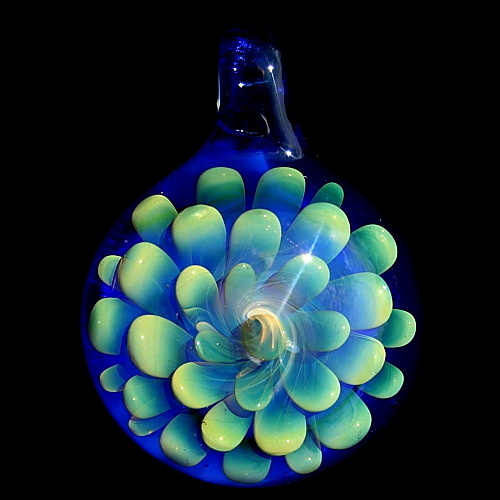 Translucent Green Petals over Cobalt Blue