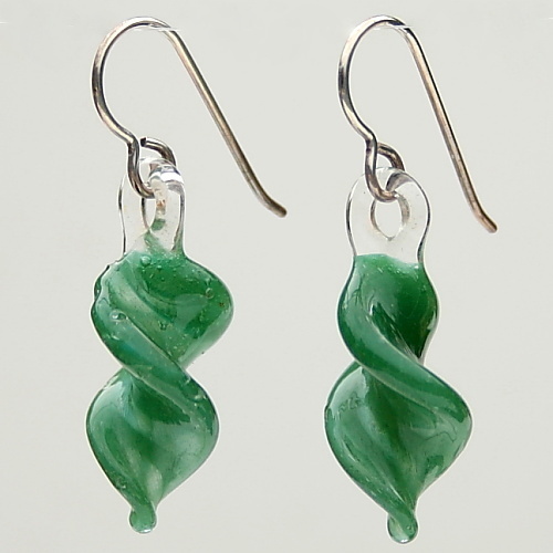 Twisted Green Earrings