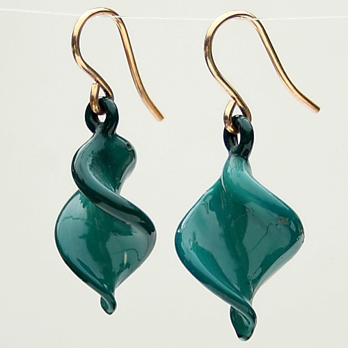 Teal Twisted Earrings