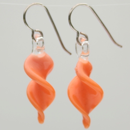 sherbet Orange Twisted Earrings
