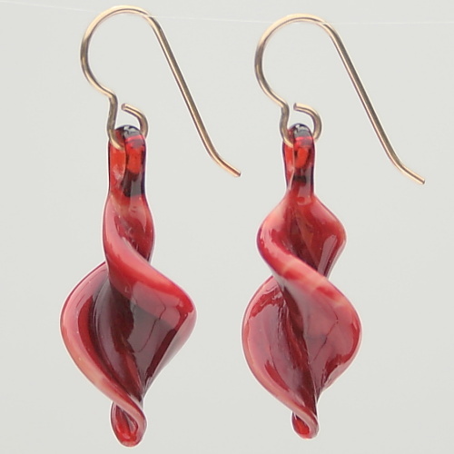 Cinnamon Red Twisted Earrings