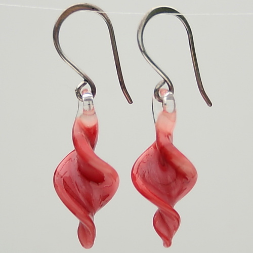 Light Red Twisted Earrings