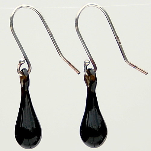 Black Tear Drops Earrings