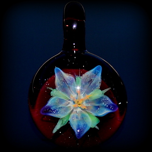 Silver Lily  over Dark Garnet