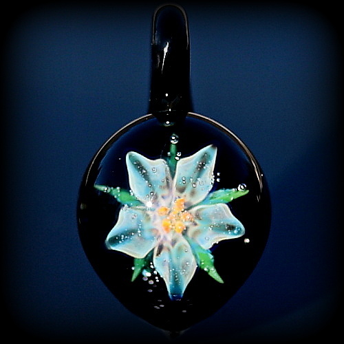 Silver Flower over Black