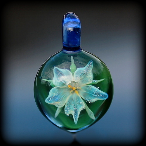 Silver Lily over Aqua