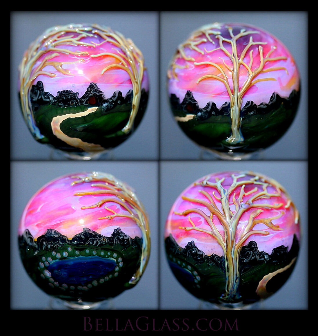 Hot Pink Sunrise Mountain Marble