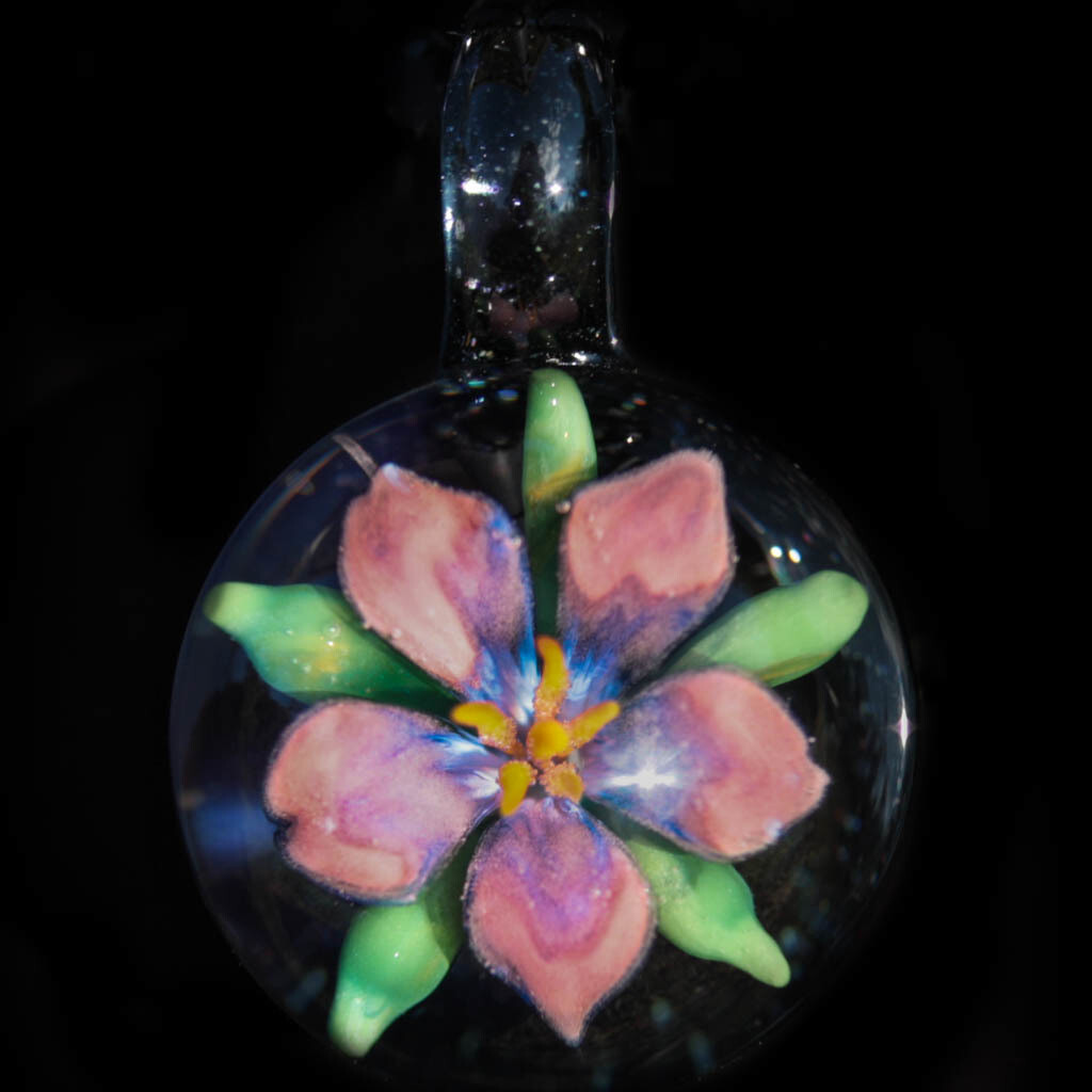 Pink Flower over Black Purple