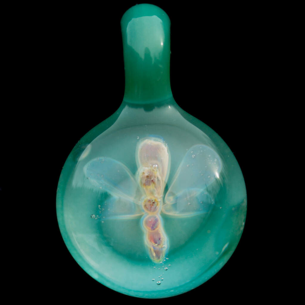 Dragonfly over Aqua Swirl