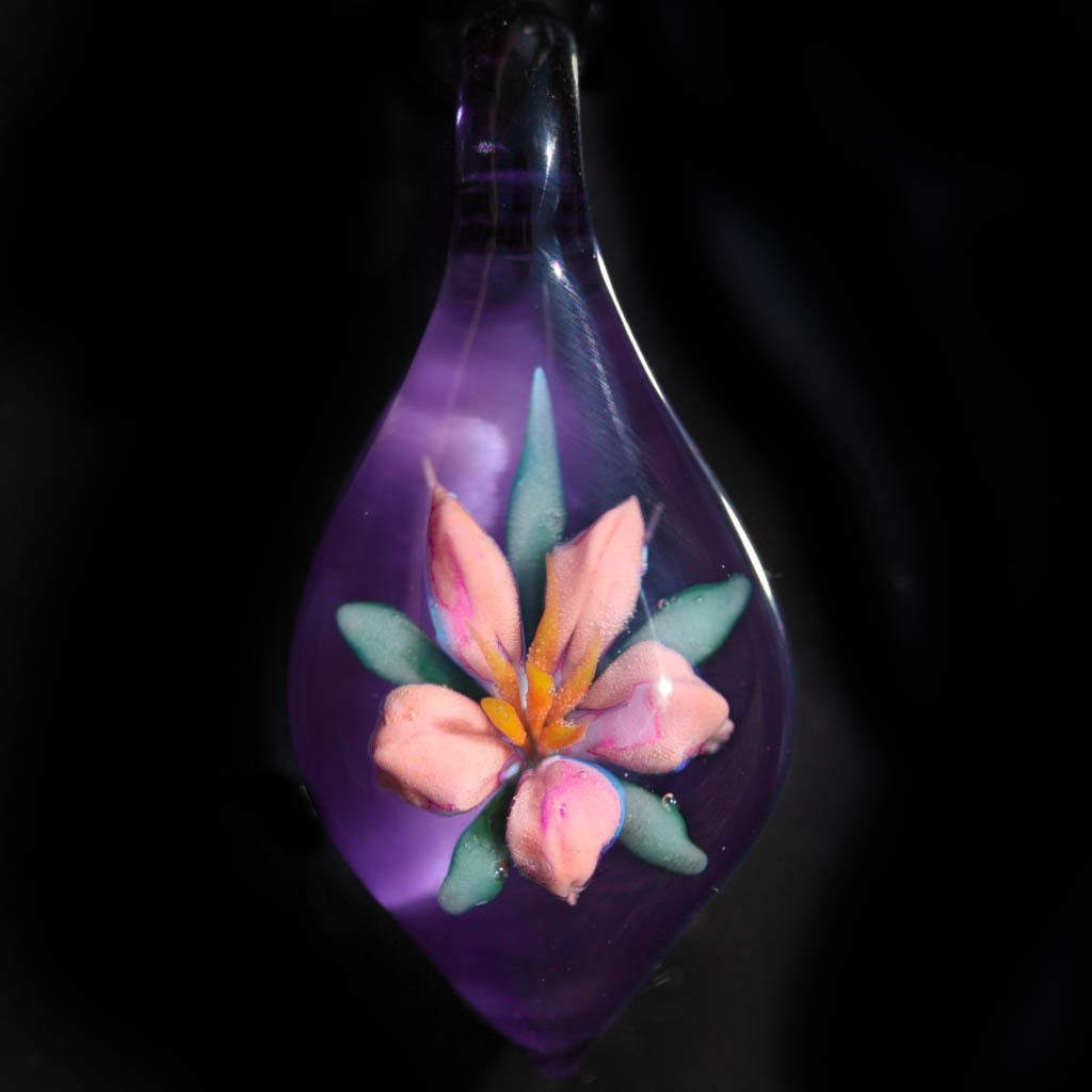 Pink Flower over Purple