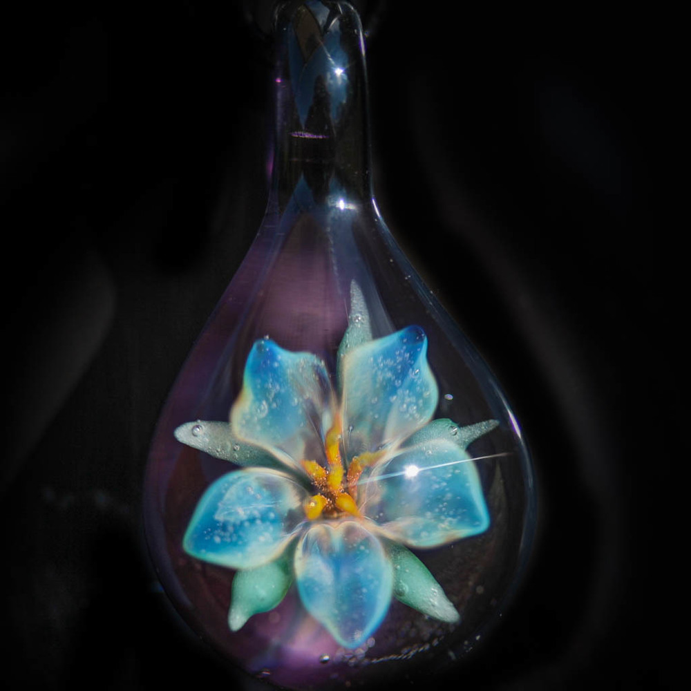 Silver Flower over Purple