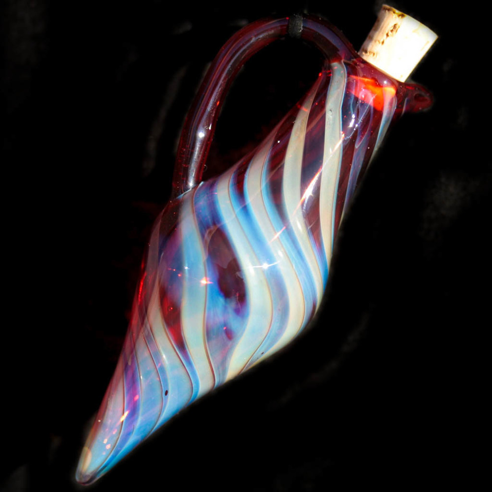 Garnet Swirl Bottle Pendant