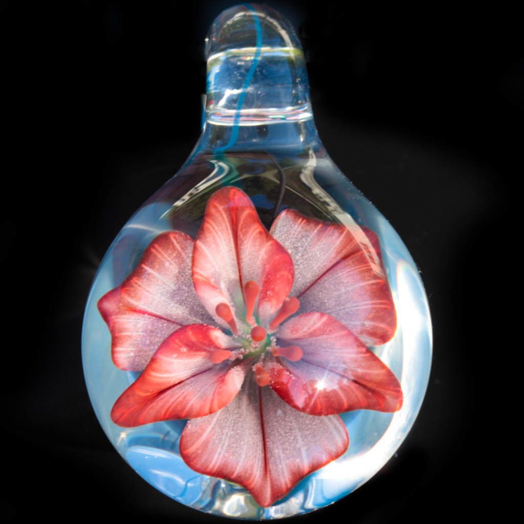 Steve McCarthy Red Flower Pendant