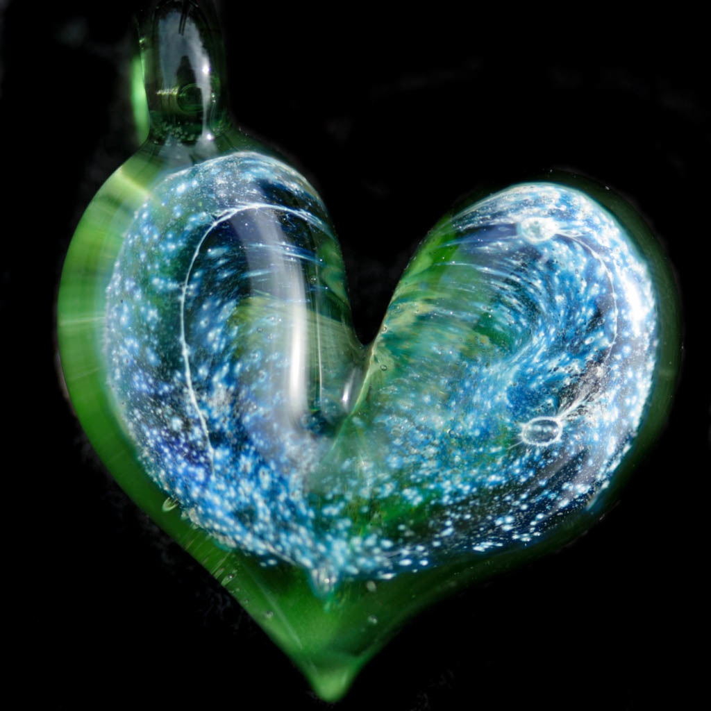 Silver Green Heart