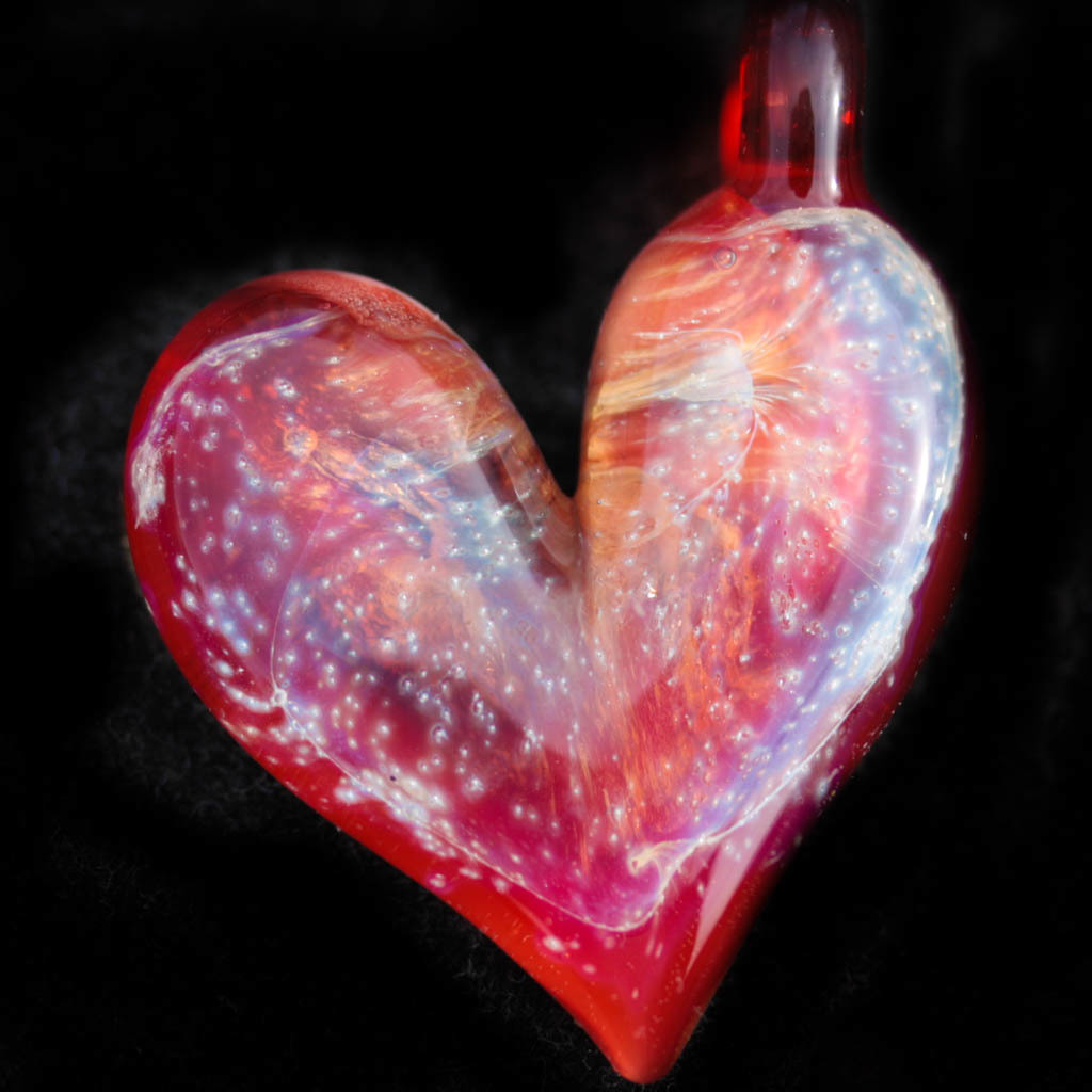 Silver Garnet Heart