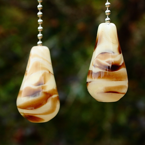 Marbled Glass Fan Pull Set