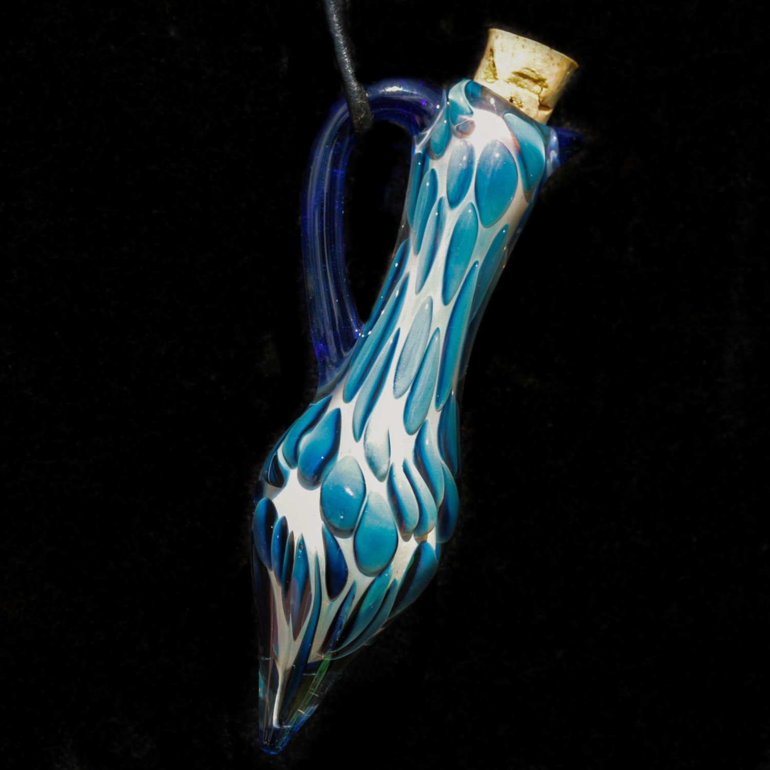 Metallic Blue Bottle Pendant