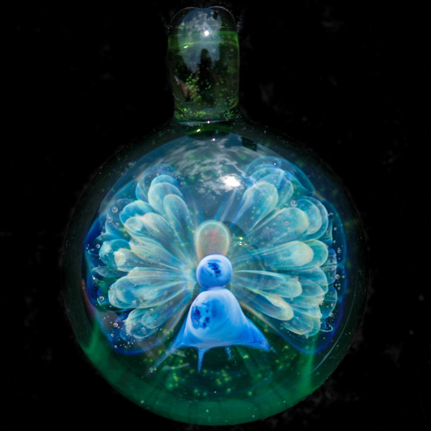 Angel over Metallic Teal