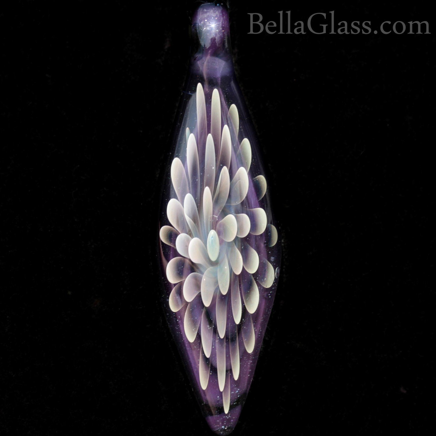 Translucent White Petals over Deep Purple Sparkle - AMAZING!