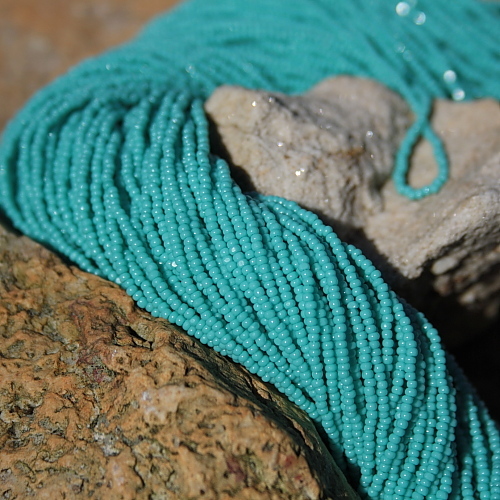 Aqua Glass Beaded Necklace