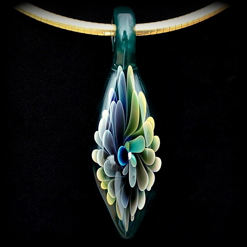 Gold and Silver over Deep Sea Blue