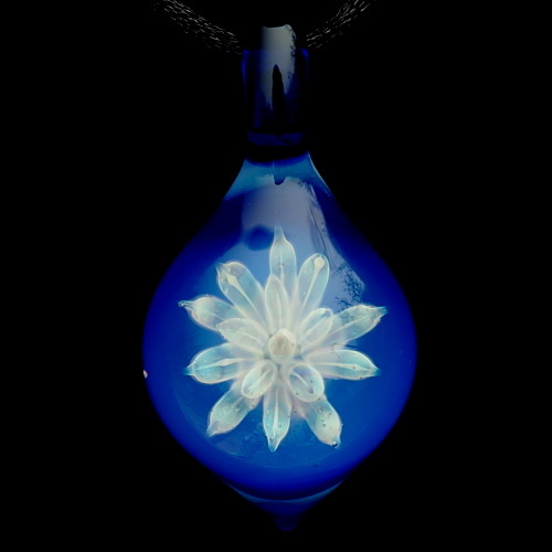 Silver Anemone backed with Intense Blue