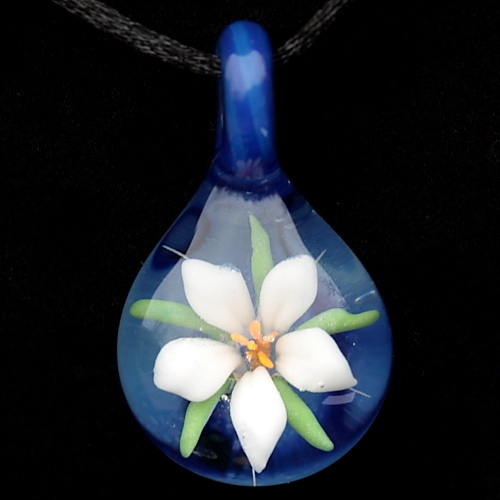 White Lily Over Blue