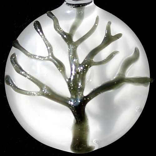 White and Black Tree Pendant