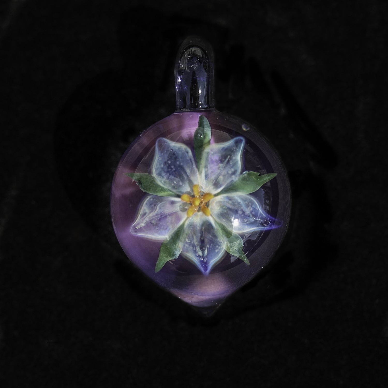Silver Flower over Purple
