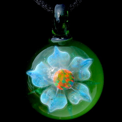 Silver Opal Lily  over Green